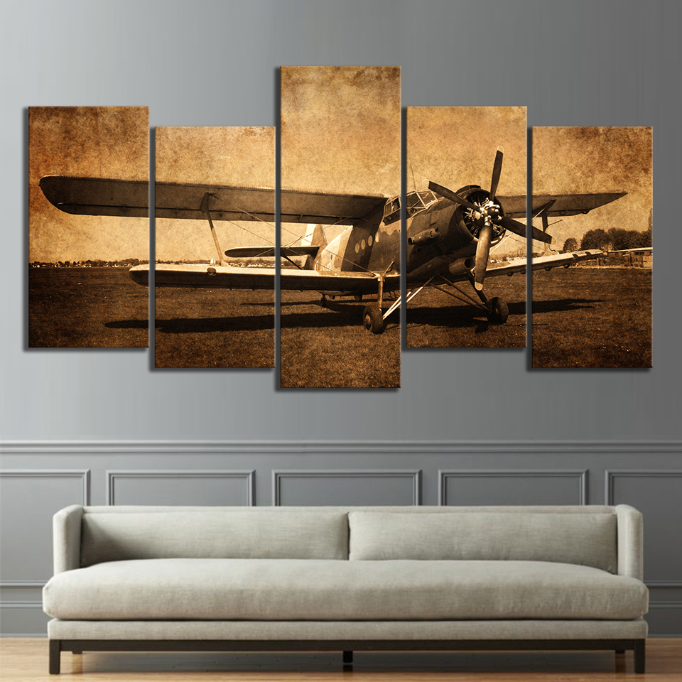 14+ Finest Vintage airplane wall art images information
