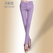 Drop Ship Colored Stretch Fashion Female Candy Colored Pencil Women s Pants Sexy Elastic Cotton Jeans
