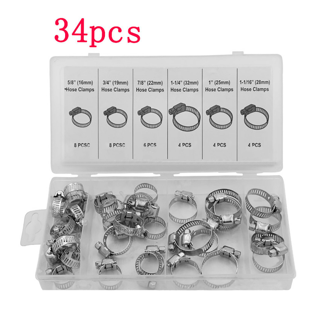 40x Double Wire Hose Clamp Pipe Clip Screw Bolt Tight Fitting Color Zinc Plating