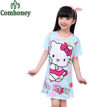 Snow White Girls Nightgown Cartoon Character Pajama for Girl Princess Sleepwear Hello Kitty Baby Nightdress Kid Night Gown Dress