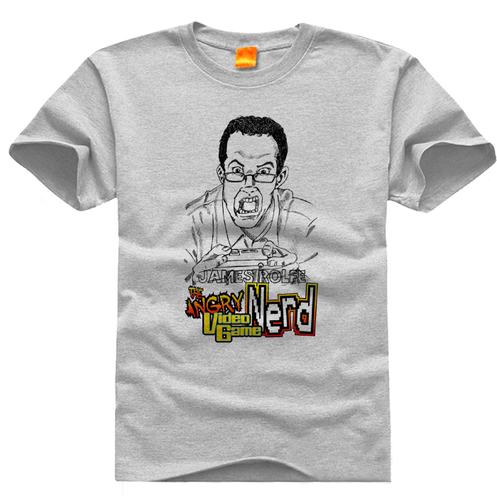 Angry Video Game Nerd O neck Casual t font b shirts b font Short Sleeve For
