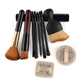 10pcs Makeup Brushes Set Kit Pro Foundation Powder Eyeshadow Eyeliner Concealer Contour Brush Cosmetics Puff Sponge