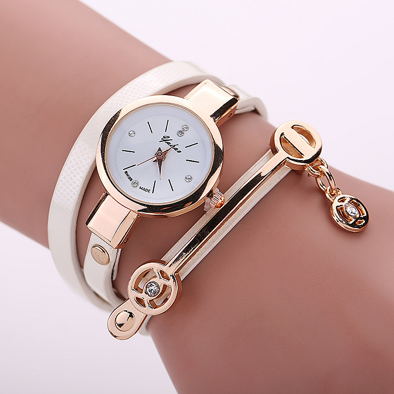 Image of Fashion Casual Long Leather Strap watches Women Popular Jewelry Ethnic Style Surround Wrist Quartz Watch Clock 4 Colors HH1657