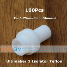 100Pcs Ultimaker 2 UM2 Hot End Isolator Coupler PTFE Teflon Inner Sleeve for 1.75mm 3mm Filament High Quality For 3D Printer