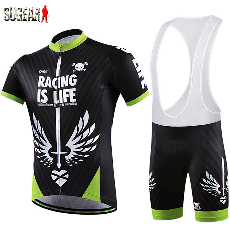 Hot Sell Cycling Clothing Bike Team Anti-Pilling Clothing Set Mens Bicycle Jersey Black Ropa Ciclismo Summer Men Short Sleeve
