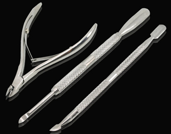 Image of 3pcs/set Nail tools Stainless Steel Cuticle Nipper Spoon Cuticle Pusher Remover Cutter Clipper Free Shipping