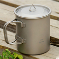 Keith 2016 New 450ml Water Glass Folding Handle Single wall Titanium Mug With Lid Drinkware Mugs