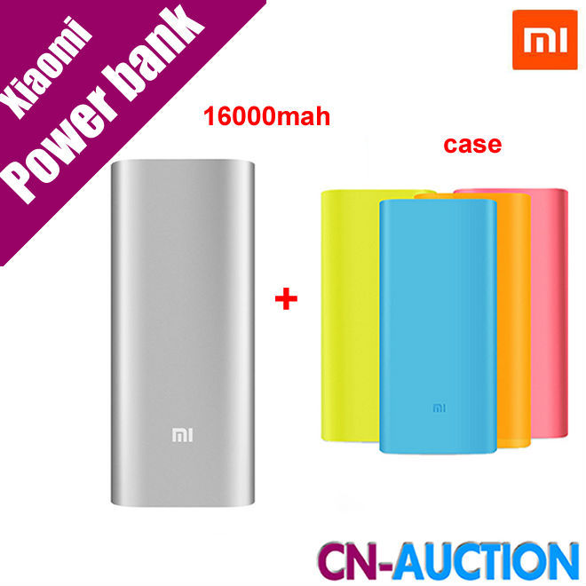 Image of Original Xiaomi Power Bank 16000mAh Portable Charger Mi Powerbank External Battery Pack for Mobile Phone Backup Powers+Case