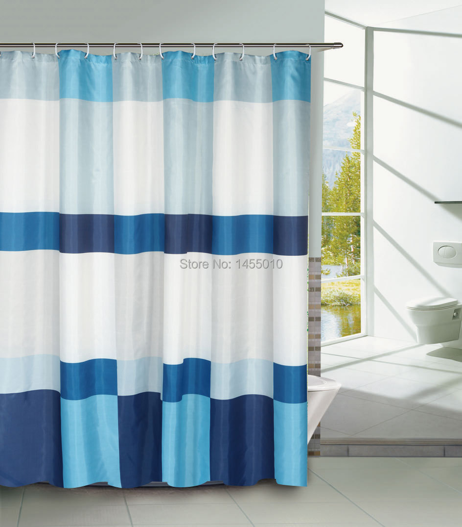 Blue Canyon Mosaico Diseño Azul Y Blanco De Poliéster Cortina de ducha 180 X 180