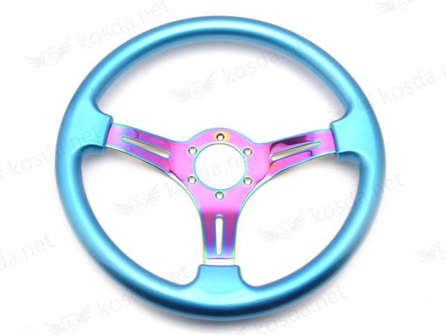 ABS Steering Wheel Light Blue + Rainbow Spoke 1