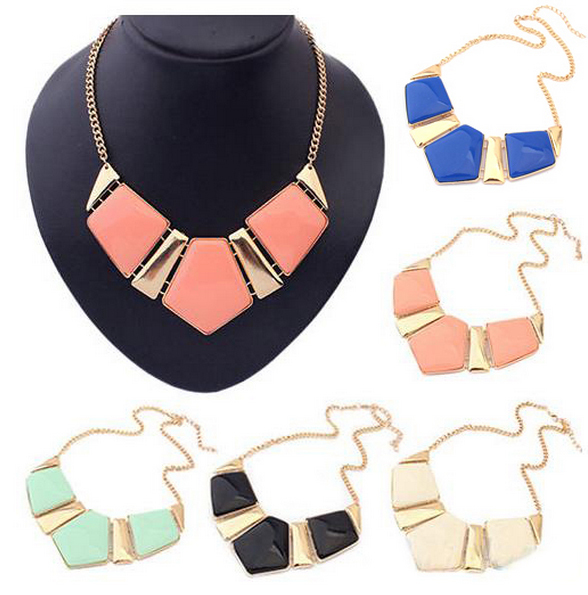 New Maxi Necklace Candy Color Collar Necklaces Pendants Fashion Statement Metal Choker Women 2015 Vintage Jewelry