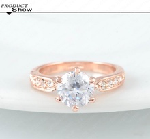 Kate Princess Wedding Rings Platinum Plated Clear Zircon Womens Fashion Jewellery Ring Ri HQ1053
