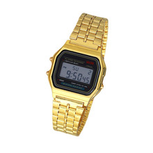 Vintage Womens Men Stainless Steel Square LED Digital Alarm StopWatch Wrist Watch relogio masculino XW0526