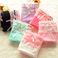 2016 New Arrival Hot Sexy Woman Panties Lace Lingerie Cotton Bowknot Bragas Solid Breathable Thong Underwear