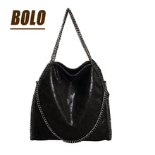 Women fala bellas bag PU 0with 3 chains both pack a bag type women shoulder bag fold over bags with chains