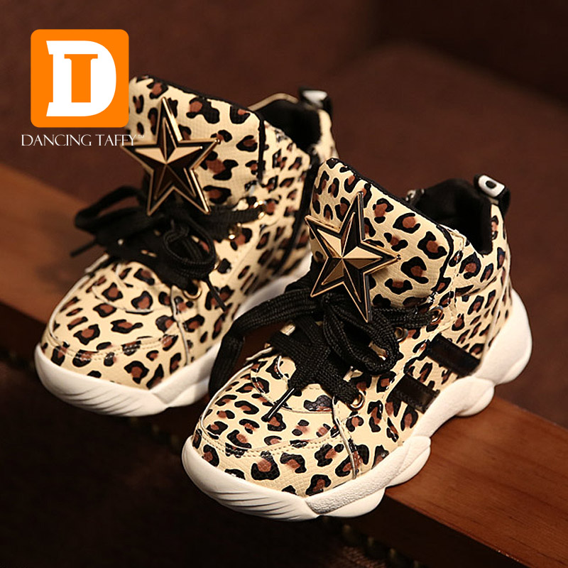 2015 New Autumn Fashion Children Boots Flat Leopar...