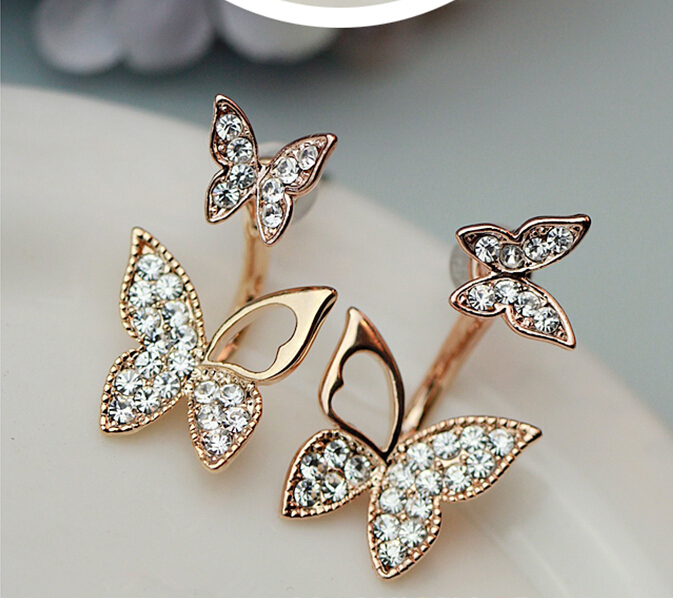 Image of Manufacturers selling hanging butterfly earrings two wear fashion temperament Korean earrings fine jewelry for women