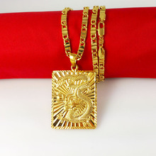 New arrival fashion style jewelry 24K yellow gold plated long necklace dragon pendant necklace&pendant fashion jewlery AKN090