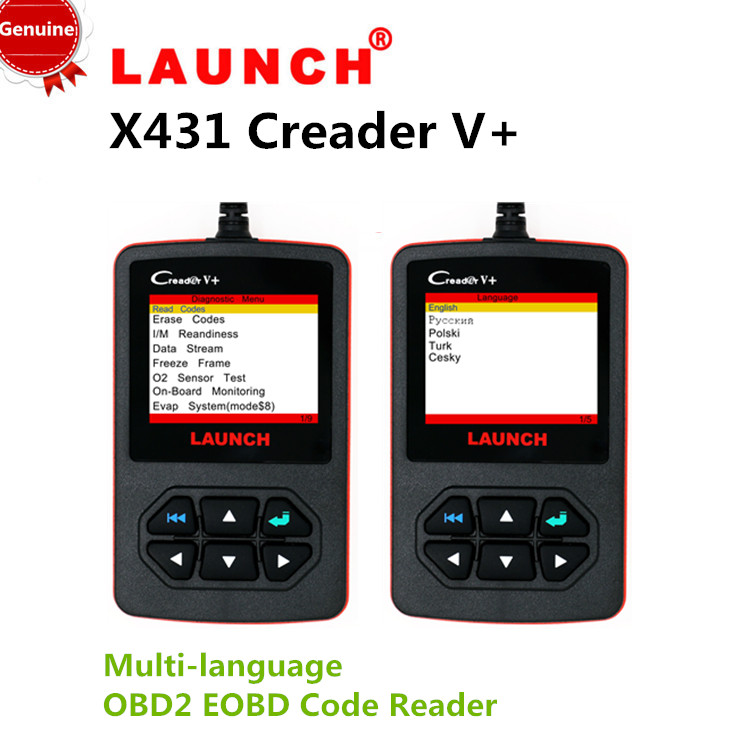 Image of Hongkong post free LAUNCH X431 Creader V+OBDII EOBD Code Scanner X431 CReader V PLUS + Update Online Multi-language