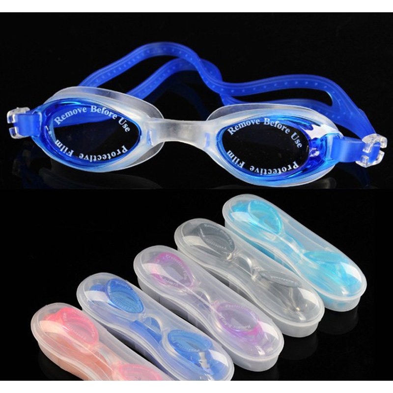 Image of Fashion Outdoor Water Sports Swimming Coating Eyeglasses Diving Glasses Goggles Swimwear For Men Women Children with clear case