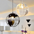Pendant Light 28cm Black White Creative Globe Earth Iron Pendant Lamp Edison Bulb for Kitchen Dining