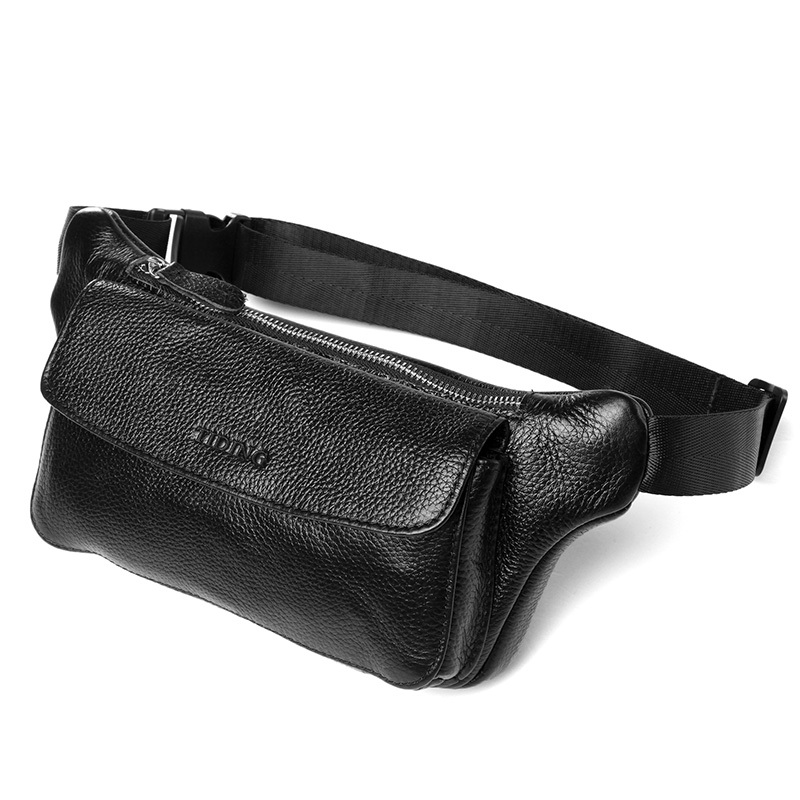 TIDING 2015 New Waist Bag Genuine Leather Fanny Pack Hip Pouch For Men Women Sport Cycling Bag ...