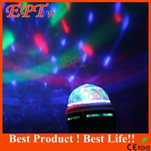 Free shipping Popular E27 3W Colorful Auto Rotating RGB LED Bulb Stage Light Party Lamp Disco