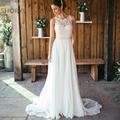 Vestidos De Novia Chiffon Beach Wedding Dress Vintage Boho Cheap Wedding Dress 2017 Robe De Mariage