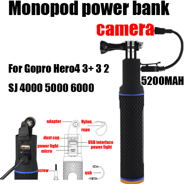   power bank   Gopro go pro HERO4 3 + 3 sj4000 sj 4000 5000 6000 xiaomi yi sj5000 sj6000  