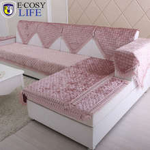 High Quality Embroidered Gold Velvet Sofa Slipcovers Gray Beige European Classic Home Textile Fashion Sectional Couch Covers