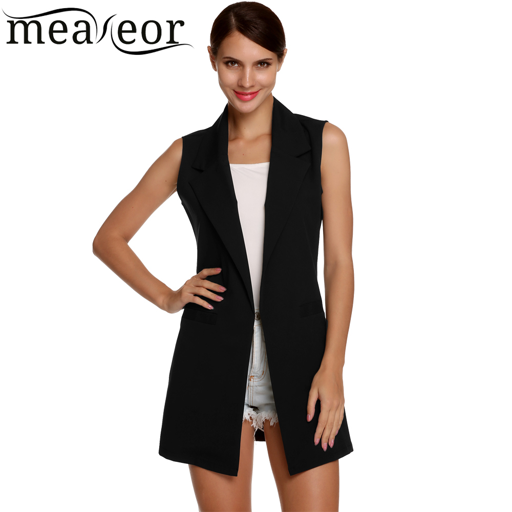 Image of Meaneor Brand waistcoat Women Autumn Sleeveless Vest Jacket Long Thin Cardigan Joker Coat Outwear for Women Size M~XXL 3 Colors