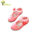 J Ghee 2017 Spring Autumn New Fashion Girls Shoes Patent PU Leather Rhinestone Beading Floral Lace