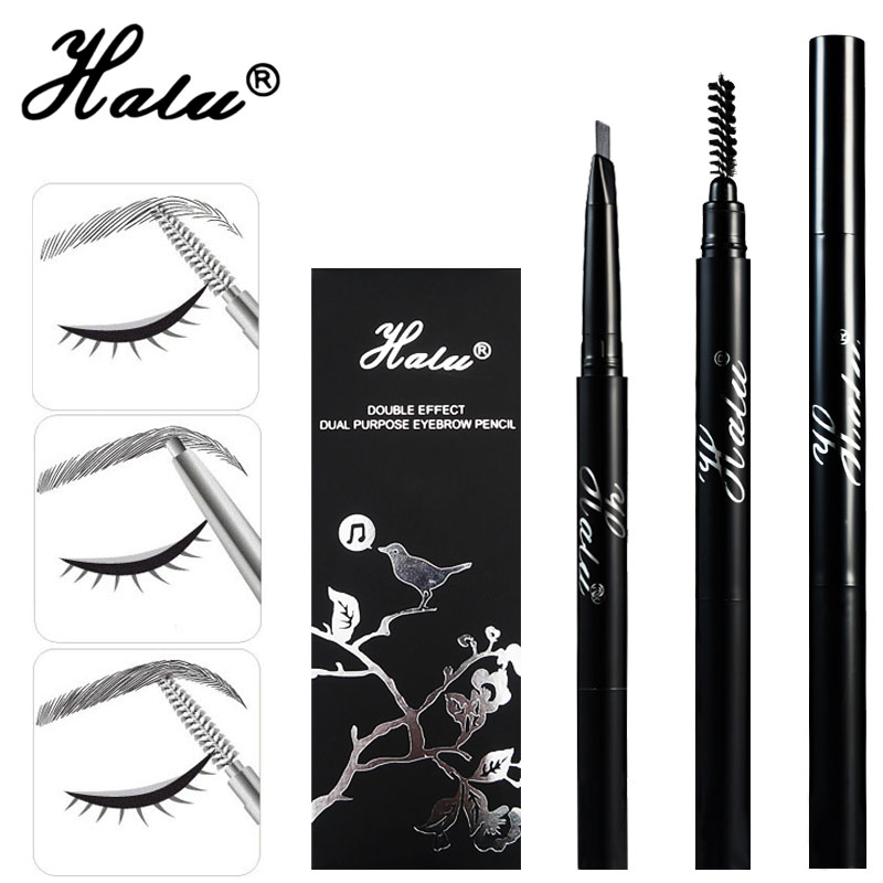 Image of HaLu 2016 Women Ladies Makeup Eyebrow Waterproof permanent Eyebrow Pencil Cosmetics Brow Eye Liner Tools 2in1 brown 3 color