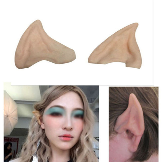 Latex Fairy Pixie Elf Ears Cosplay Accessories LARP Halloween Party Latex Soft Pointed Prosthetic Tips Ear Free Shipping