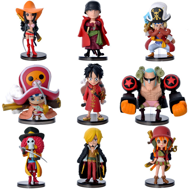 9 шт./компл. Аниме One Piece Фигурки Симпатичный Мини Фигура Игрушки Куклы ПВХ Фигурку Модель Коллекция Игрушек Brinquedos