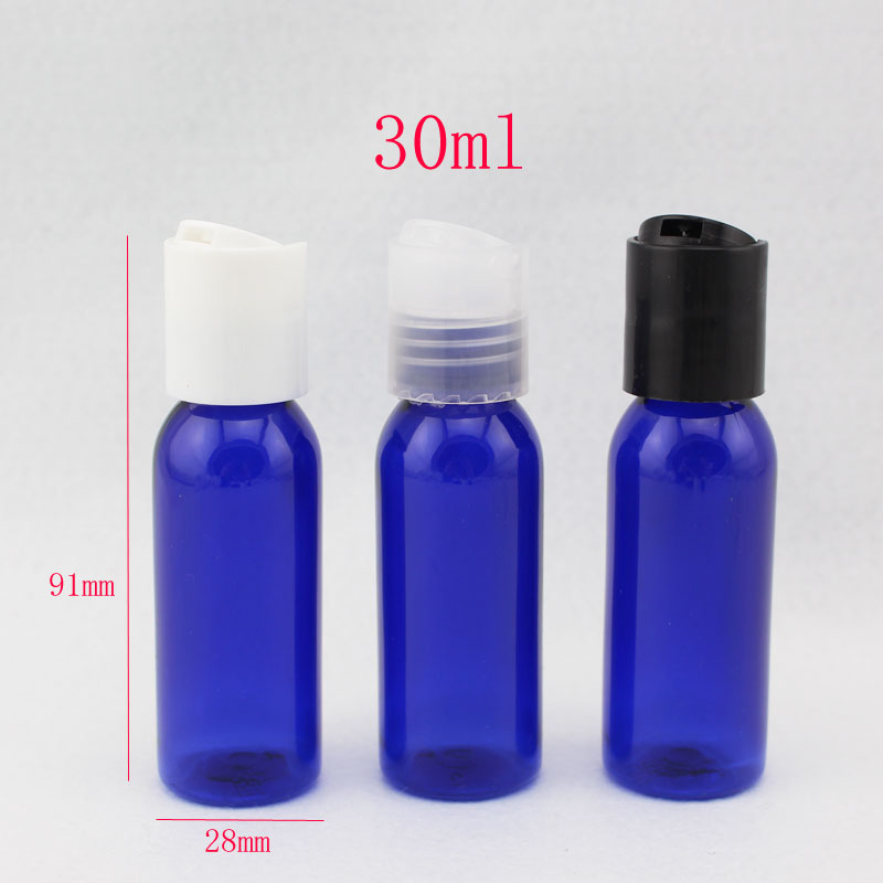 30ml blue  round empty plastic bottles ,1oz shower gel PET containers for cosmetics,  30CC oil bottles 50pc/lot free shipping