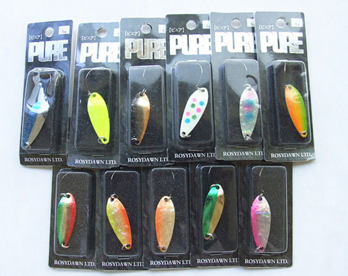 Image of 3.5g Spoon Lure Ice Fishing Lure Metal Bait False Bait Fishing Tackle Single Hook Copper Material 24 kind of color