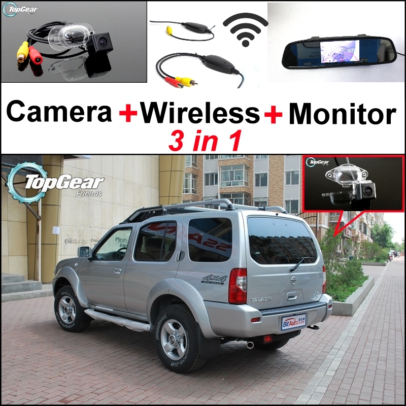 3 in1 Rear View Special Camera + Wireless Receiver + Mirror Monitor Easy DIY Parking System For Nissan Paladin 2005~2015