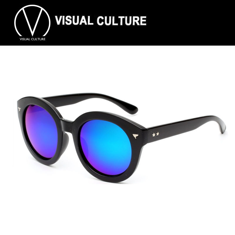 2015 big Round Coating rivet Sunglasses Women Brand Designer Sun