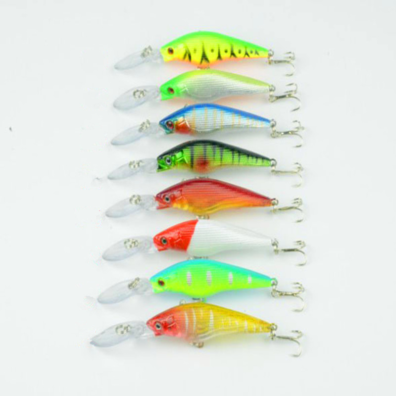 Image of 9cm 6.6g Fishing Lure Pike Hard Plastic Baits 3D Fish Eye Artificial Swimbait Crankbait Lighted Color Fishing Lures MI030