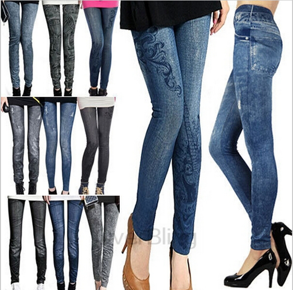 Image of S-XL New Women's Pants Fashion Pants For Women Plus Size Jeans Hole Pleated Prints Pants Casual Leggings 14 Colors