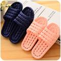 Sales household slippers men s and women s soft bottom hollow out anti skid bathroom slippers