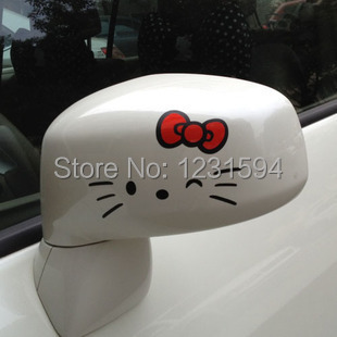 10 x Rear View Mirror Car Stickers hello Kitty Car Decal for Tesla Ford Chevrolet Honda