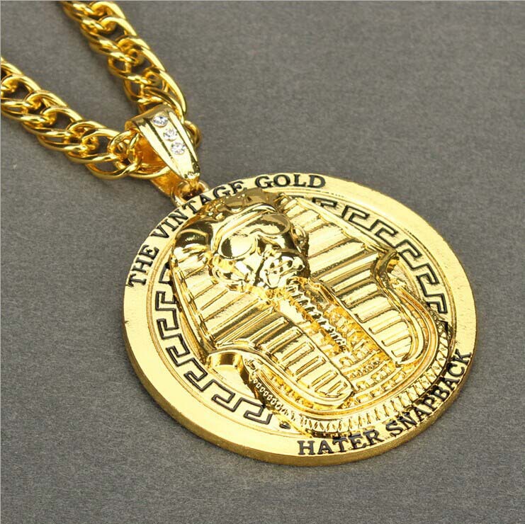 New Last Kings PHARAOH Sliver/Gold Pendant Iced Out Necklace with 35