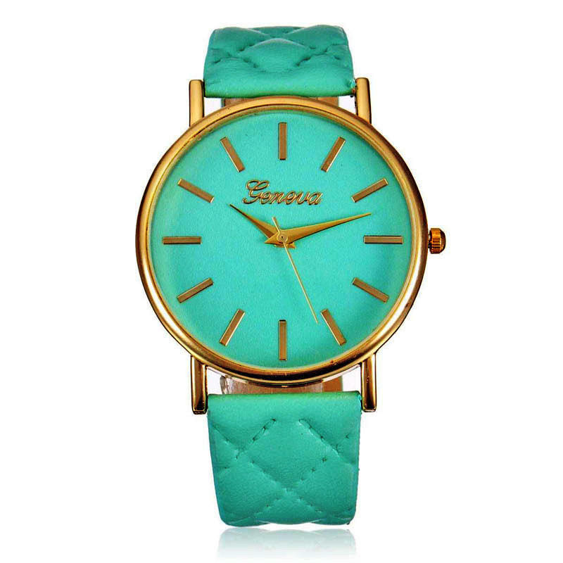 2016 Hot Simple New Ladies Watch Belt Diagonal Checkered Plaid font b Tartan b font Table