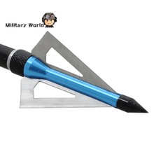 6pcs pack Military 100 Grain 3 Fixed Blades 2 Cutting Steel Archery Arrowhead Broadhead Hunting Arrow
