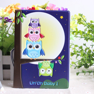 Image of Owl 3D stereo passport holder passport cover identity documents folder sets - essential travel abroad