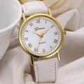 Geneva Women Watch Relogio Feminino Roman Numerals Dial Watches Men Sport Wristwatch Clock Faux Leather Band