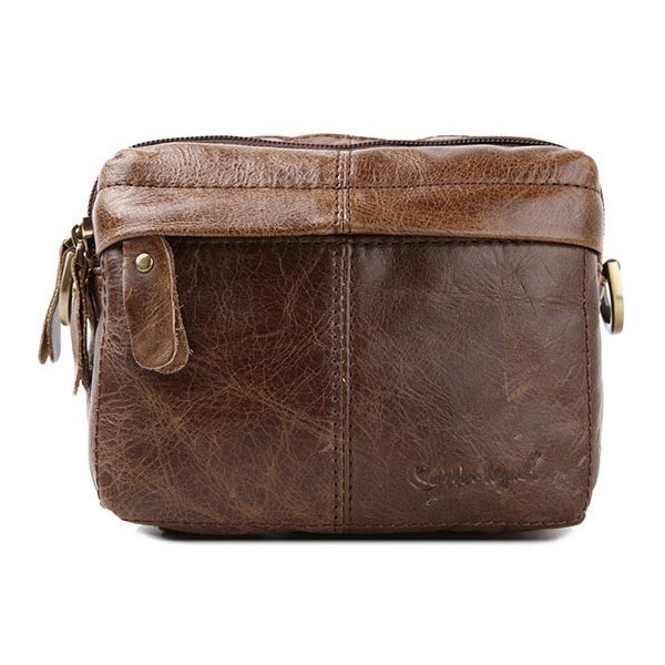 Casual Genuine Leather Small Fanny Pack For Men Portable Travel Belt Phone Bag Cowhide Leather ...