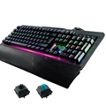 Mechanical Keyboard Anti Ghosting USB Wired Colorful Gaming Backlit Emitting Metal Panel Black Green Swich 104